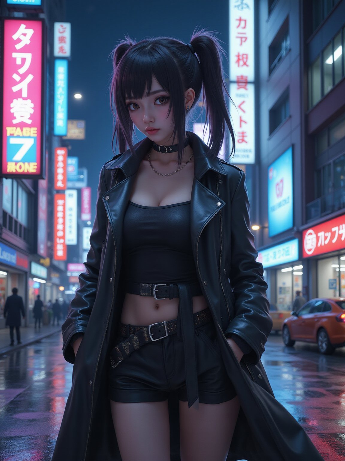 AI generated image example 4 - Cyberpunk girl portrait